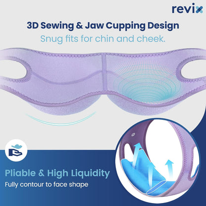 REVIX Wisdom Teeth Ice Pack Head Wrap with 3D Sewing Jaw Ice Pack for Face Oral Surgery Pain Relief for TMJ, Tooth Extraction & Teeth Removed, Extra Snug Fit with 4 Hot Cold Gel Packs Reusable, Black