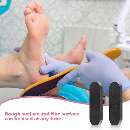 Flutesan 80 Pcs Professional Collection Stainless Steel Foot File Refill 180 Grit and 120 Grit Replacement Pads Coarse Fine Pedicure File Refills Foot Rasp Pad with Removable Glue