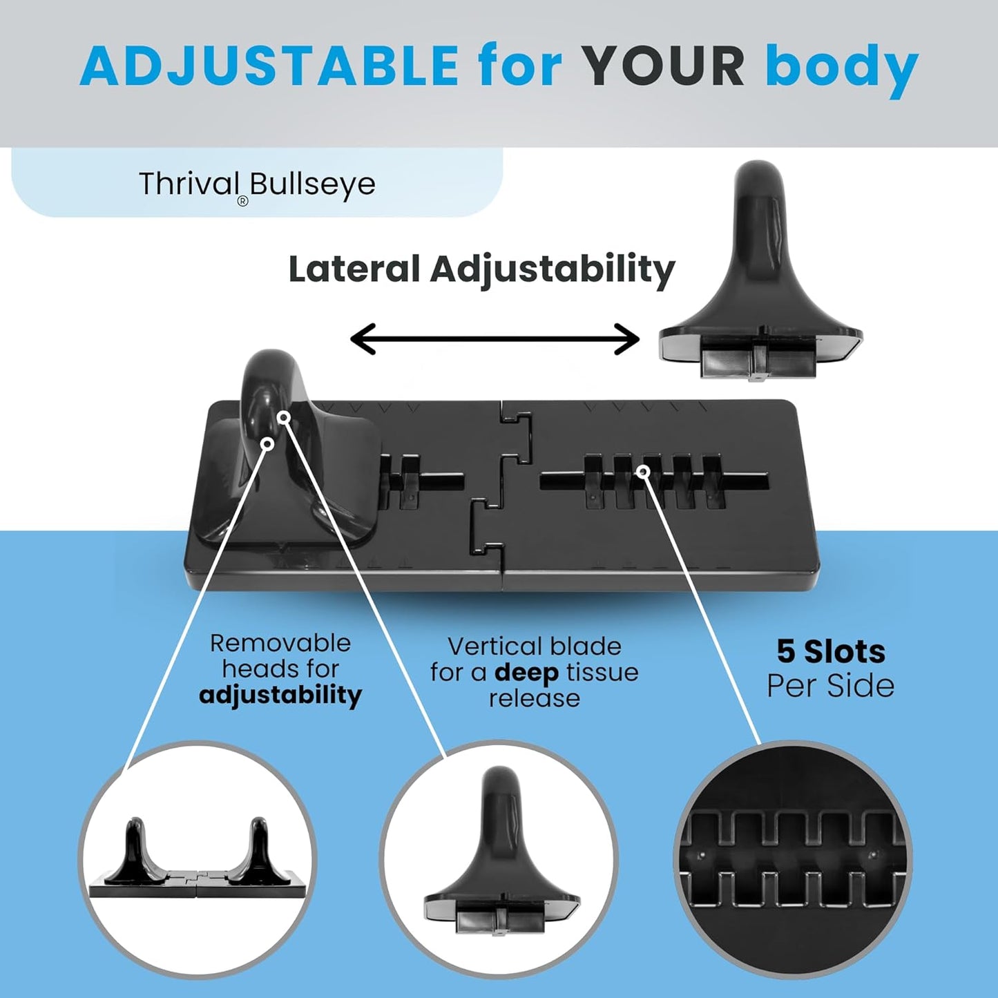 Thrival Arch Back Stretcher - Psoas Muscle Release Tool App for Hip Flexor, Back, Glute, Iliacus, and Neck - Spine Decompressor, Trigger Point, and Myofascial Release – Carbon Black