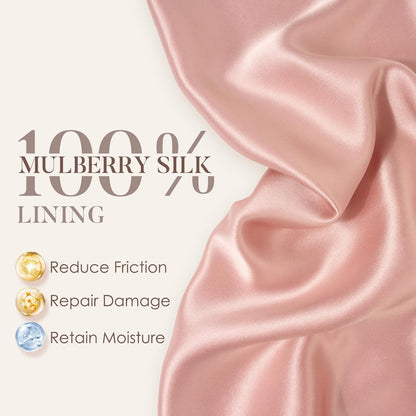 LULUSILK 100% Mulberry Silk Bonnet for Sleeping Women and Men, No More Frizzy Tangled Hair, Real Silk Sleep Cap for Curly Hair, Black, Pack of 1