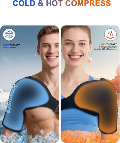 Shoulder Ice Pack Wrap for Rotator Cuff & Arm,Reusable Hot and Cold Therapy Compression Wrap and Shoulder Periarthritis Pain Relief, Fatigue Reduction,Post-Surgical Rehabilitation