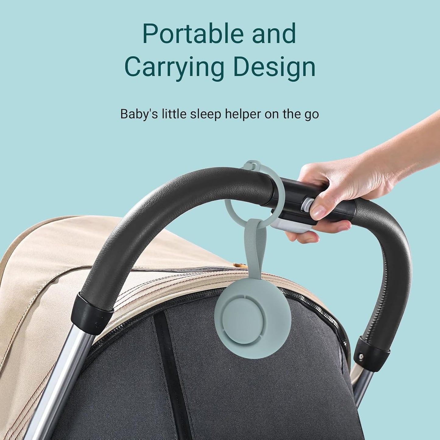 Portable Baby Sound Machine [White Noise for Babies Kids Adults][Timer Function][20 Soothing Sounds][Sleep Soother] 15 Hours Battery Life, Travel,Registry,Gifts,Shower,Clips on Baby Stroller
