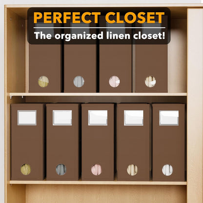SpaceAid Bed Sheet Organizer and Storage, Foldable Sheet Organizer with Window for Linen Closet, Set Folder Keeper for Queen & King Size Bedding Storage (Black)