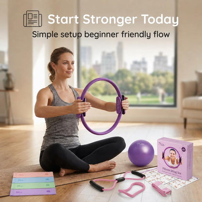 Dance Pilates Ring and Ball Set with Video Tutorials, Home Pilates Kit