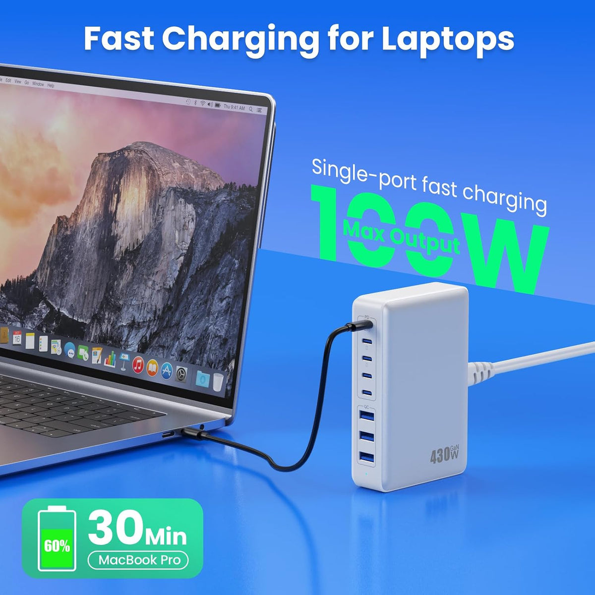 USB C Charger 200W USB C Charger Block,Upgraded GaN III 8-Port Fast Charging Station Hub,PD 65W Laptop Charging Adapter Compatible with MacBook Pro/Air,DELL,Steam Deck,iPhone 16/15/14,Galaxy S23/22