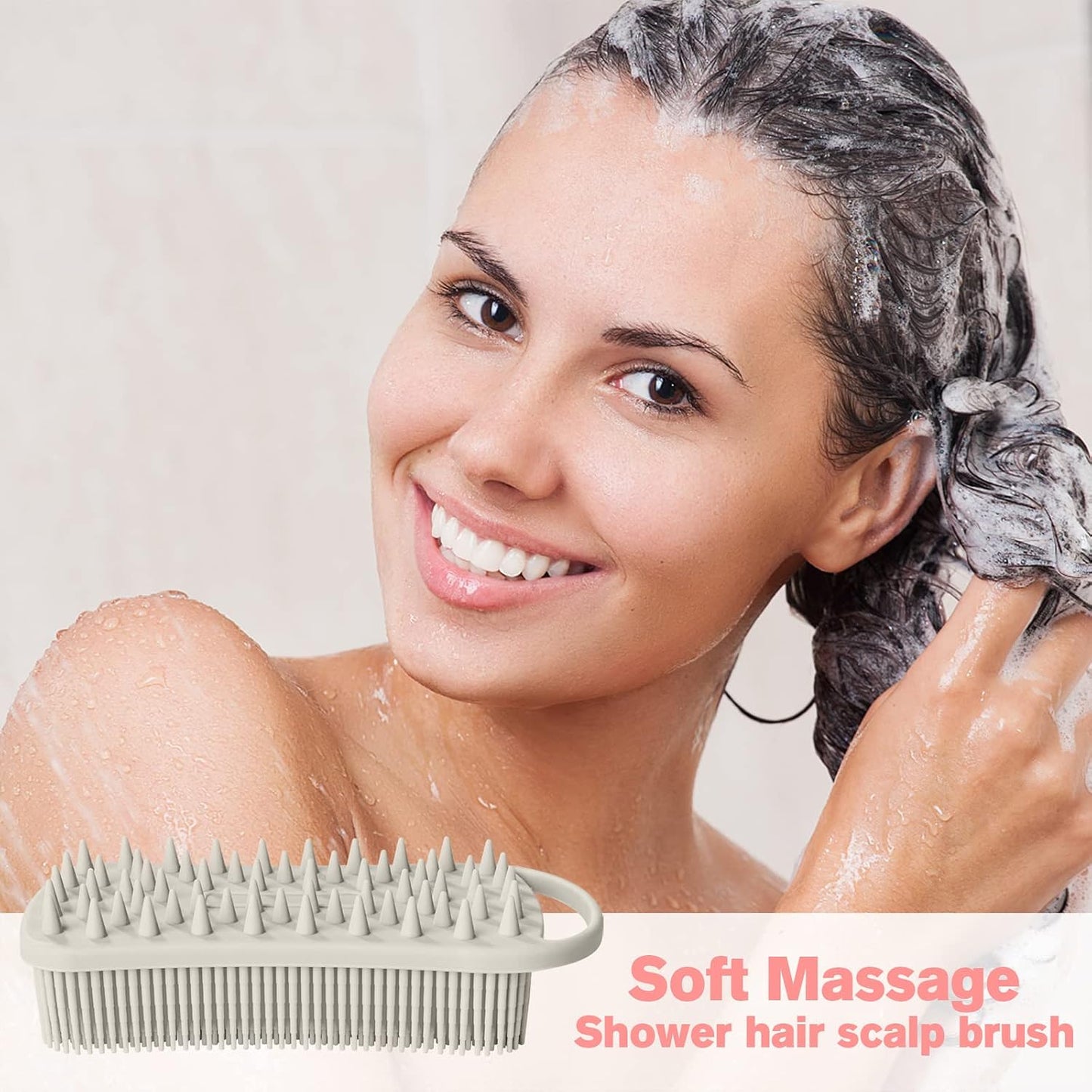 2PCS Silicone Body Scrubber, Loofah for Women, Gentle Exfoliating Shower Cleaner Bath Brush, Rubber Body Wash Deep Cleaning & Exfoliator & Massage, Travel-Friendly for Bathroom
