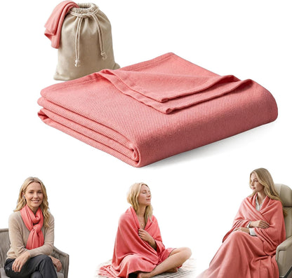 Travel Blanket Airplane - Ultra Soft & Lightweight Knit Design