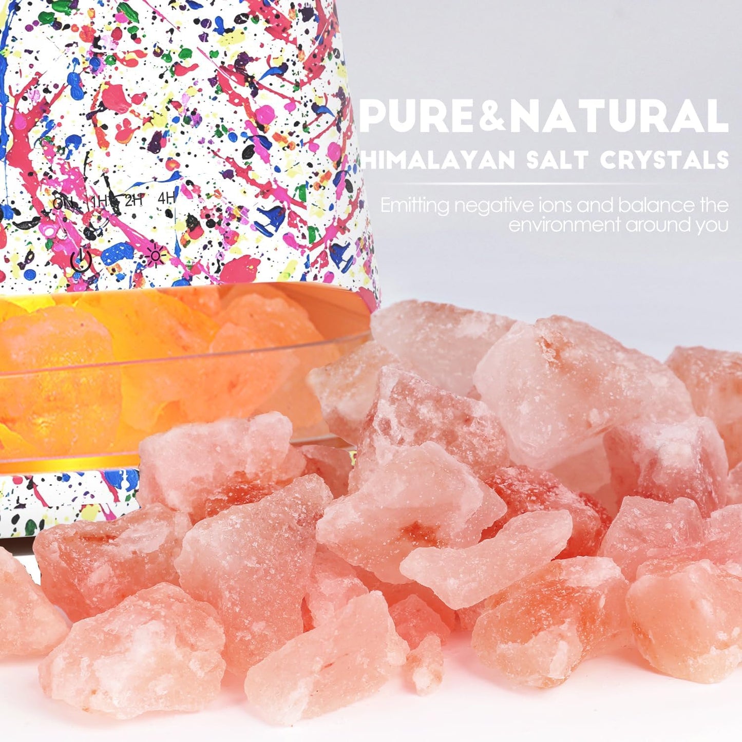 SALKING 2-in-1 Ultrasonic Essential Oil Diffuser & Himalayan Salt Lamp, Aromatherapy Diffuser Cool Mist Humidifier with 3 Brightness, Salt Therapy Lamp, 100% Pure Himalayan Salt Rock, 150ml (Marble)
