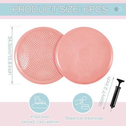 Amylove 6 Pcs Wiggle Seat Inflated Wobble Cushion for Sensory Kid 13 Inch Balance Disc Kids Flexible Seating Exercise Sensory Pad Chair Cushion for Classroom Office School (Bright)
