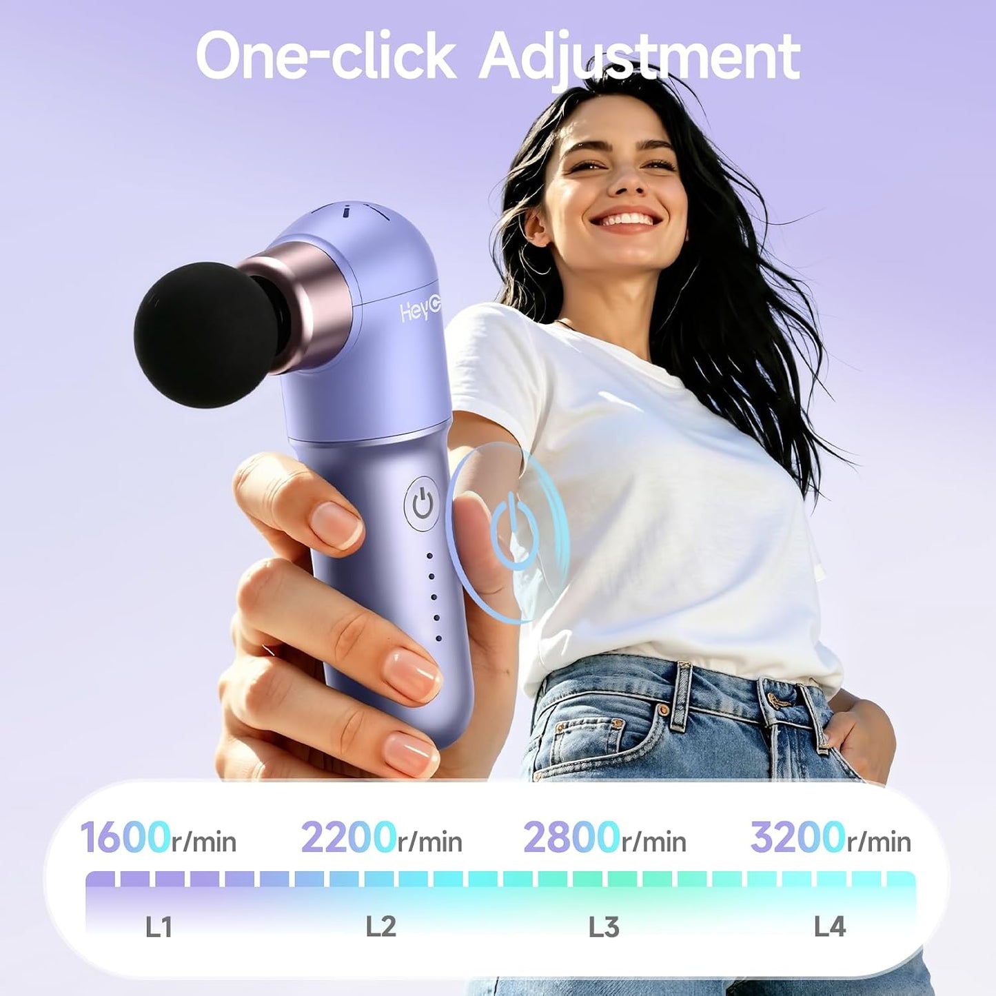 HEYCHY Super Mini Massage Gun, Deep Tissues Percussion Muscle Massager | Compact Sports Travel Massage Gun, FSA Eligible Portable Massager Gun for Her Him, Handheld Massager Gun HSA Eligible Black