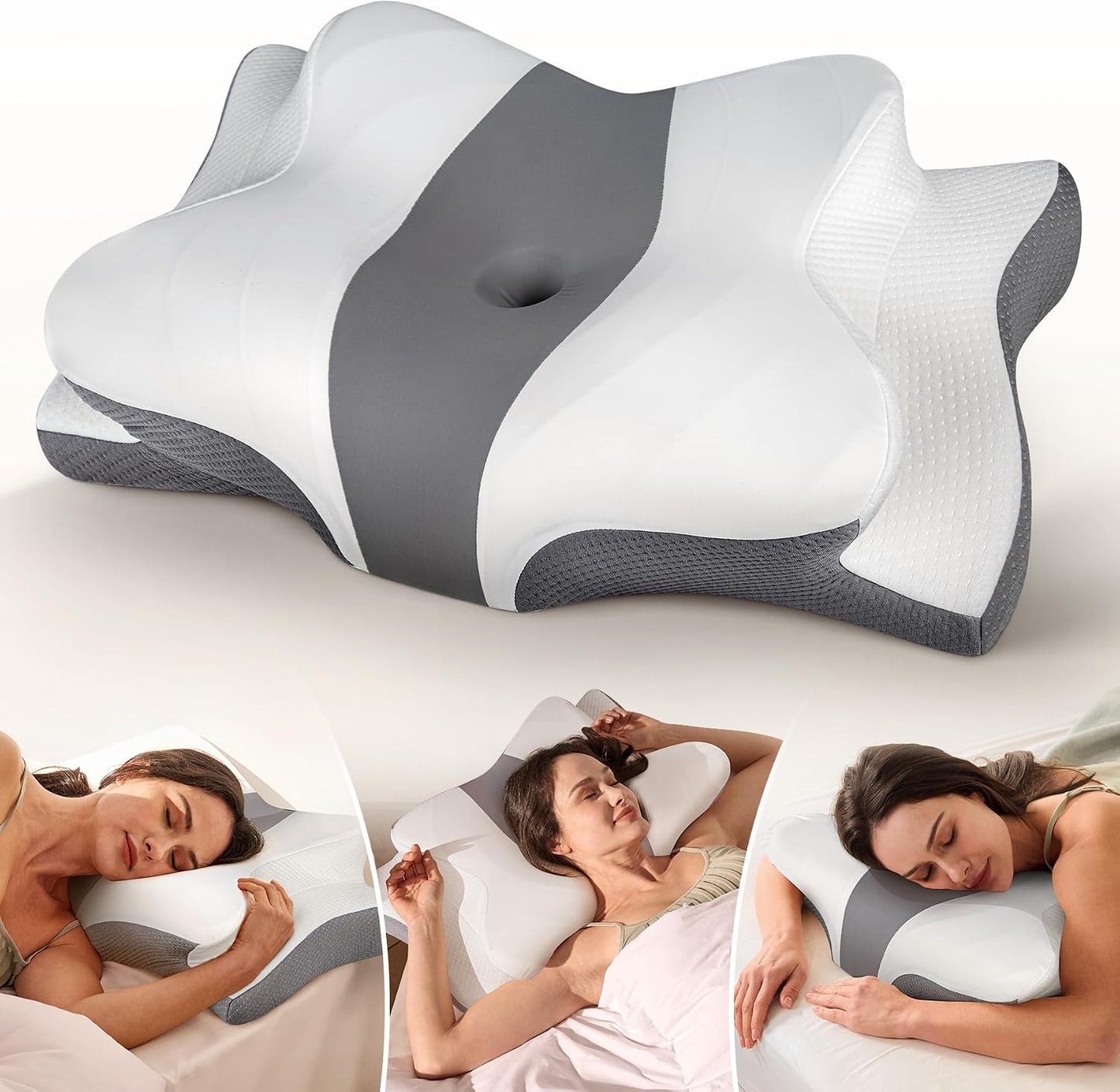 Cozyplayer True Cooling Cervical Neck Pillow for Pain Relief, Ergonomic Side Sleeper Pillow for Neck Support, Odorless Orthopedic Contour Memory Foam Pillows, Bed Pillow for Back Stomach Sleeper