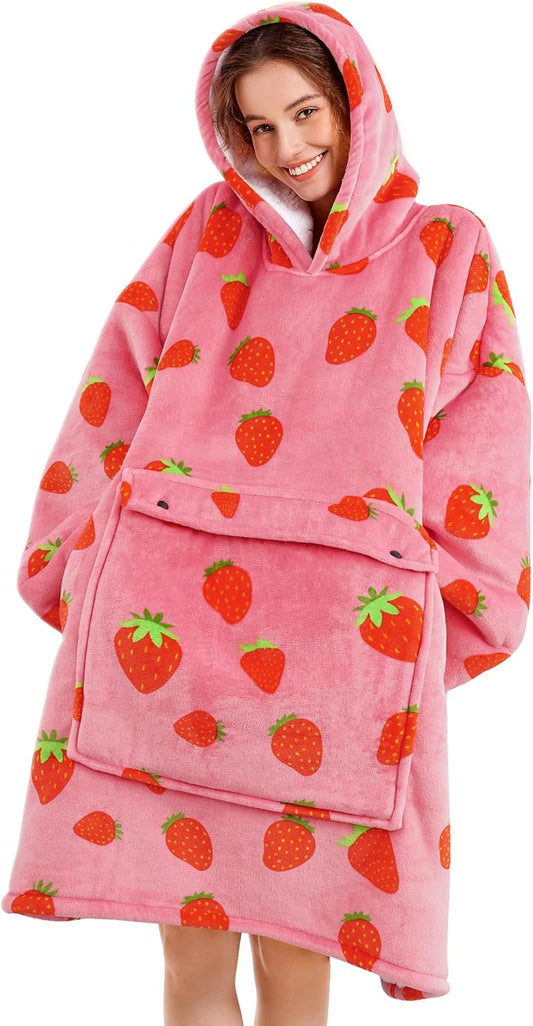 Narecte Cozy Oversized Blanket Hoodie Wearable Blanket Adults Soft Hooded Blanket Hoodie Birthday Gifts for Women Christmas - Colors A