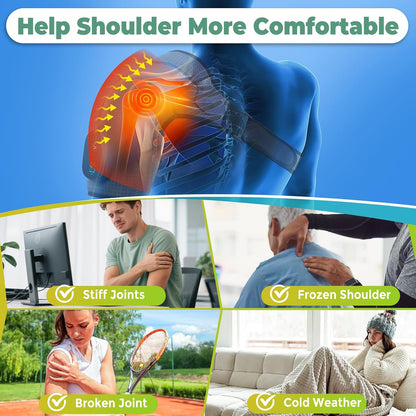 Shoulder Heating Pad with Massage, FSA Eligible Items List, Shoulders Massager for Pain Relief, Left Right Heated Shoulder Wrap for Rotator Cuff & Shoulder Brace Support, HSA Approved Products Only