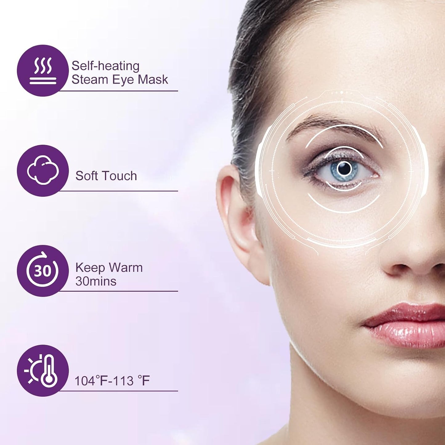 XPCARE 32 Pack Steam Eye Masks for Dry Eyes, SPA Warm Sleep Eye Mask, Disposable Heated Eye Mask for Dark Circles, Puffy Eyes, Relief Stress Eye Fatigue(Unscented)