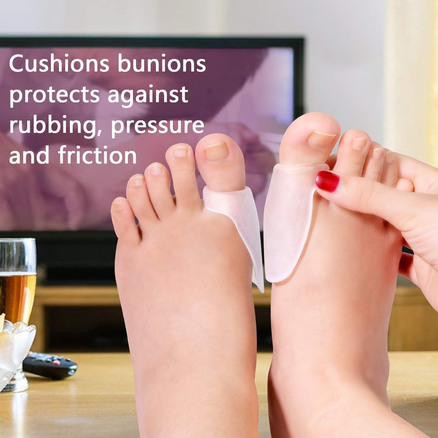 Promifun Gel Bunion Protector Shield, 10 Pack of Bunion Pads and Cushions, Bunion Guard for Big Toe, Relieve Foot Pain from Friction, Rubbing and Pressure - Clear