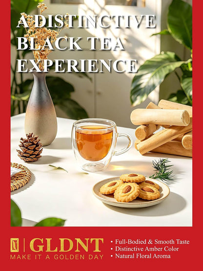 GLDNT Organic Black Tea Bags, Smooth & Mellow Flavor, Caffeinated, 100ct