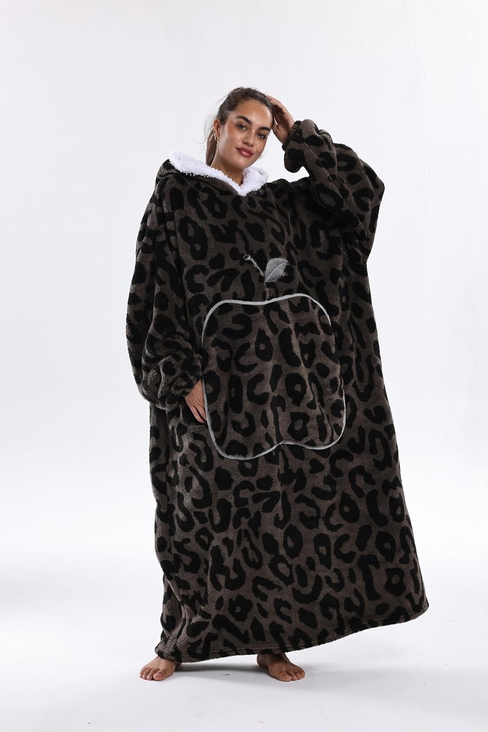 Capecage Blanket Hoodie, Long Hooded Blanket Sweatshirt as Birthday Gifts for Women Men, Long Wearable Blanket for Women Men.