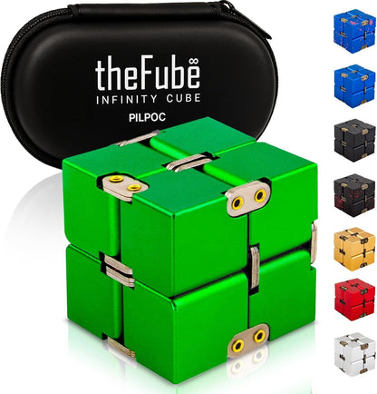 PILPOC theFube Fidget Cube, 6-Sided Stress Relief Infinity Cube for Adults & Kids, Boosts Concentration, Mindfulness Aid, Silent & Audible Modes, Stocking Suffers for Boys, Kids and Adults (Midnight)