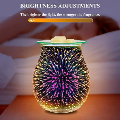 Wax Melt Warmer for Scented Wax- Glass Wax Melter for Home Fragrance with Removable Tray, Essential Oil Warmer Wax Cubes Burner Aroma Night Light for Home Office Bedroom Decor Gifts for Women