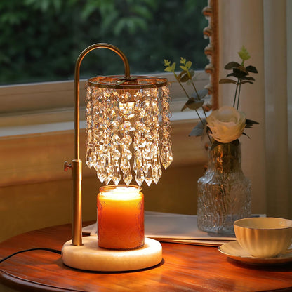 Candle Warmer Lamp with Timer Dimmer and 3 Bulbs, Lamp Candle Warmer with Marble Base,Wax Melt Warmer for Jar Candles, Birthday Gifts for Women Mom, House Warming Gifts New Home Decor (RGB-Black)