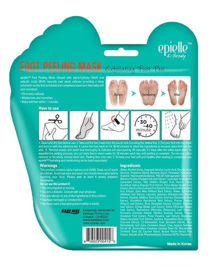 Epielle Foot Peel Mask | 2 Pairs | For Cracked Heels, Dead Skin & Calluses | Smooth & Repair Rough, Dry Skin | Beauty Gift, Spa Day, Gift Set | Korean Skincare