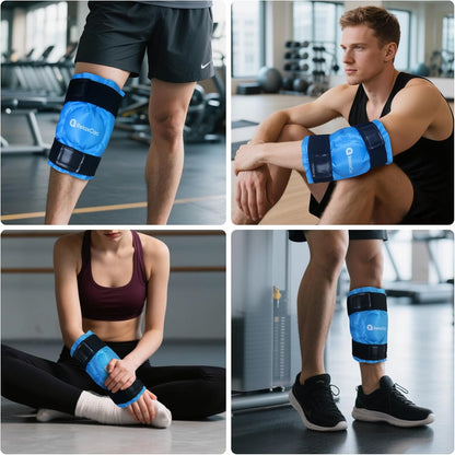 RelaxCoo Ice Pack for Knee Pain Relief, Reusable Gel Ice Wrap for Leg Injuries, Swelling, Knee Replacement Surgery, Cold Compress Therapy for Arthritis, Meniscus Tear and ACL Blue