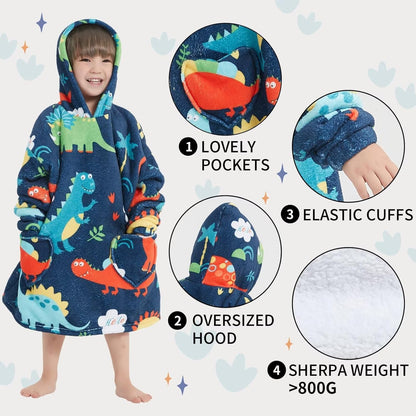 Fiosnow Glow in the Dark Unicorn Blanket Hoodies for Kids 6-13YR Oversize Wearable Blanket Hoodies for Boys Girls Teens