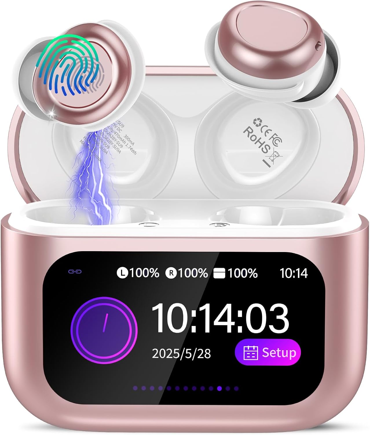 Sleep Earbuds Bluetooth 5.4 in Ear Touch Screen Sleep Headphones, Small Design Mini Sleep Earbuds for Side Sleepers with Sleep Mode, 48H Playtime Sleep Earphones Clear Calls, Raven Black