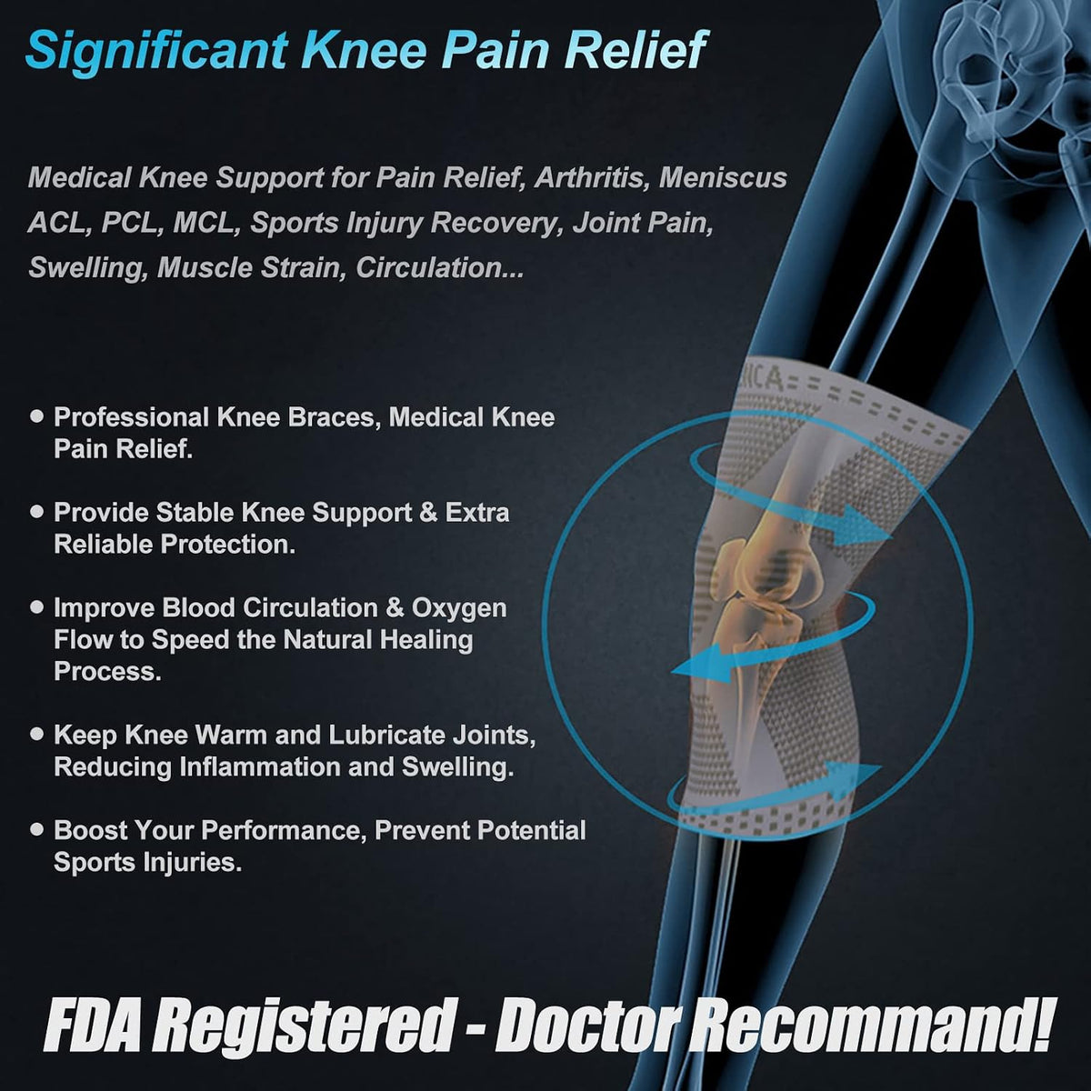 NEENCA Professional Knee Brace, Medical Knee Support for Women & Men Relief