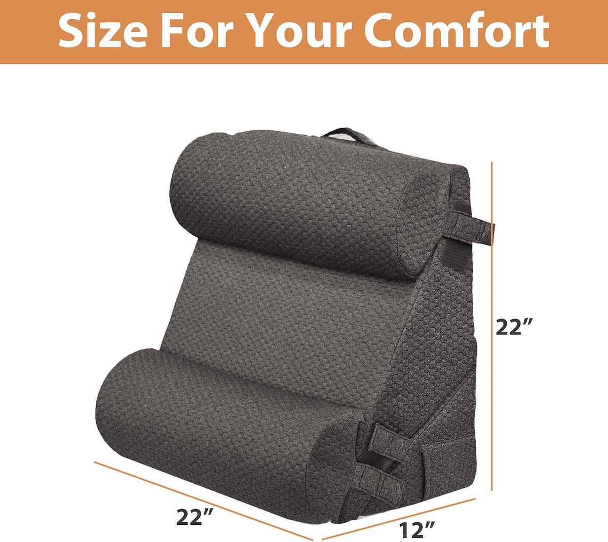 BIEEZZK Wedge Pillow Set for After Surgery, Wedge Pillow for Acid Reflux, Bed Wedge Pillow with Adjustable 9&12inch for Headboard,Sleeping, Orthopedic Memory Foam for Neck&Back Support, White/Grey