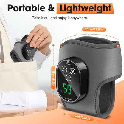 Foot Massager for Neuropathy Plantar Fasciitis Pain Relief, Foot Renew Ankle Massager, Ankle Heating Pad Heated Brace Wrap with 4 Heat Levels and 3 Vibration Modes for Women Men (Grey)