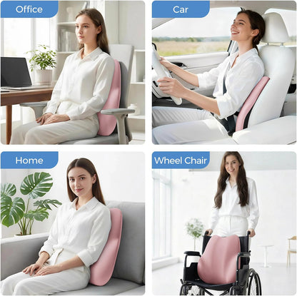 BEBAS Lumbar Support Pillow for Car, Memory Foam Back Cushion for Driving, Ergonomic Lumbar Pillow for Pain Relief, Comfort Lower Back Support for Office Chairs, Car Seat, Wheelchair -Black