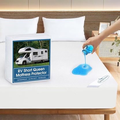 Queen Mattress Protector Waterproof Cover Absorbent Fitted Sheet up - 18'' Deep Pocket Mattress Cover Queen Size Bed Sheets, Terry Machine Wash Protection Mattress Protector