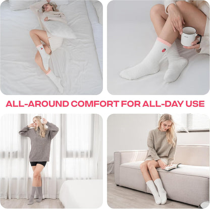 COOLMATE Fuzzy Socks for Women Gift Box – Cozy Soft Cloud Socks for Spa Home, Mother’s Day Gifts for Mom Grandma