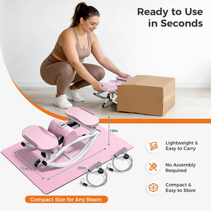 Rock Stepper Side to Side, Rocking Stepper with Lateral Motion, Compact Side Stepper for Home & Apartment, Low Impact Workout Machine (Black)