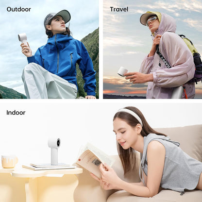 JISULIFE Handheld Turbo Fan Life10S, 28H Max Runtime, Strong Wind, Gray