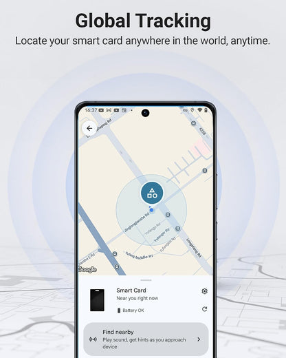 Android Wallet Tracker Card, Smart Card (Android Only), GPS Wallet Finder, Airtag Tracking Card, Compatible with Google Find Hub App