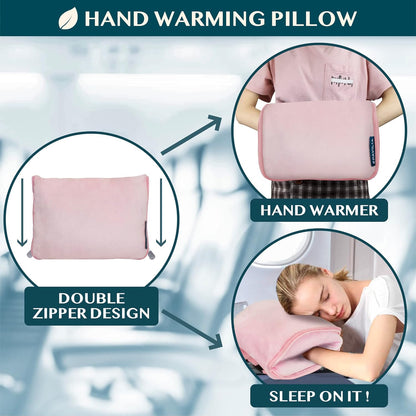 PAVILIA Travel Blanket Pillow, Soft Airplane Blanket 2-IN-1 Combo Set, Plane Blanket Compact Packable, Flight Essentials Car Pillow, Travelers Gifts Accessories Luggage Backpack Strap, 60x43 Teal Blue