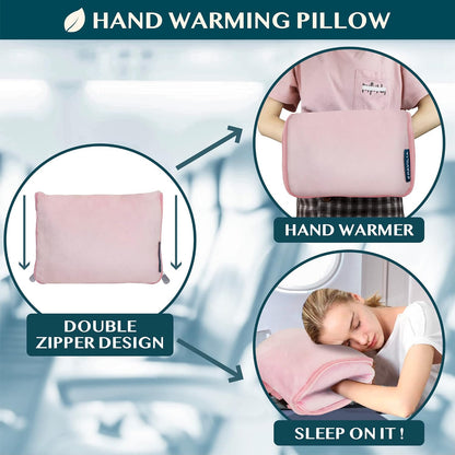 PAVILIA Travel Blanket Pillow, Soft Airplane Blanket 2-IN-1 Combo Set, Plane Blanket Compact Packable, Flight Essentials Car Pillow, Travelers Gifts Accessories Luggage Backpack Strap, 60x43 Teal Blue