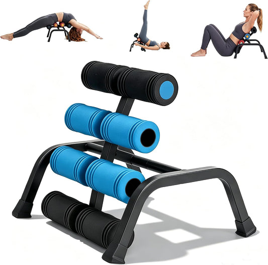 Mini Inversion Table with Rollers, Spinal Decompression Table Rollers | Back Extension Machine for Back Pain Relief, Easy to Assemble & 297 Weight Capacity, Home Gym Equipment