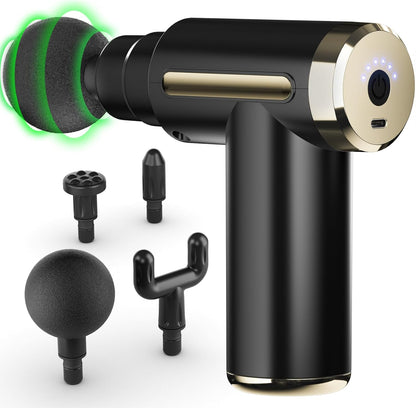 cotsoco Massage Gun Deep Tissue for Pain Relief with 4 Massage Heads & 6 Speeds, Electric Mini Handheld Body Massager for Any Pain Relief, Best Gifts for Men and Mom