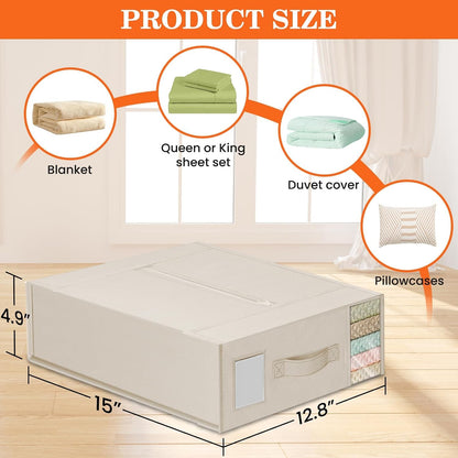 WOWBOX Bed Sheet Organizers and Storage,Closet Organizer Under Bed Storage