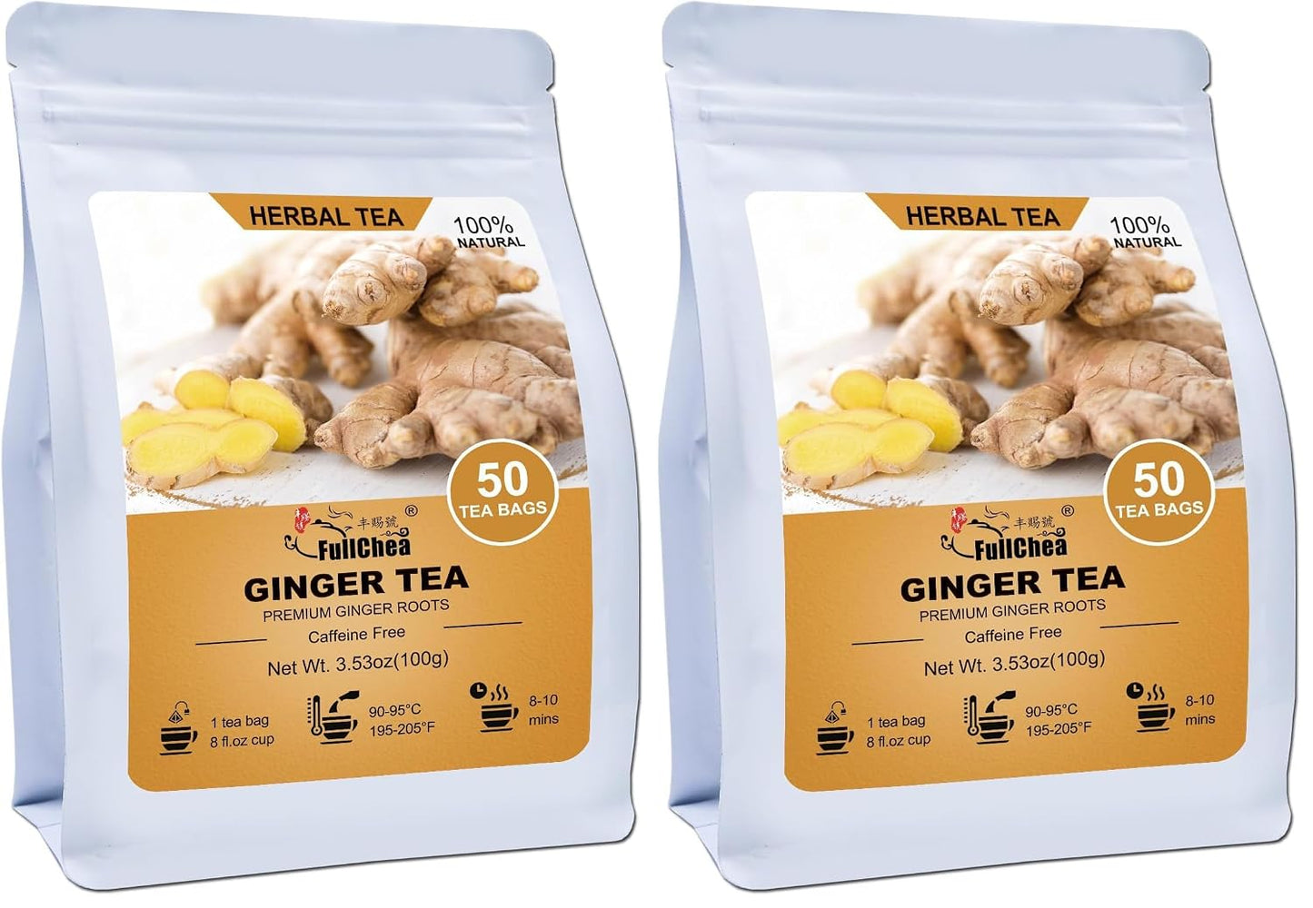 FullChea - Lemon Balm Tea Bags, 100 Count - Pure & Natural Dried Lemon Balm Leaves - Melissa Officinalis - Caffeine-free Herbal Tea for Relaxation - Non-GMO