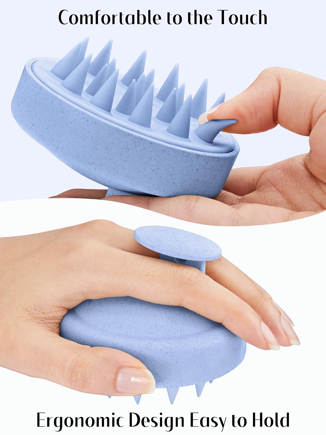 HEETA Scalp Massager Hair Growth 2-Pack, Soft Silicone Scalp Scrubber Shampoo Brush for Exfoliation Dandruff Removal Head Massage Stress Relax, Wet & Dry Use for Women Men Thick Thin Curly Hair Care