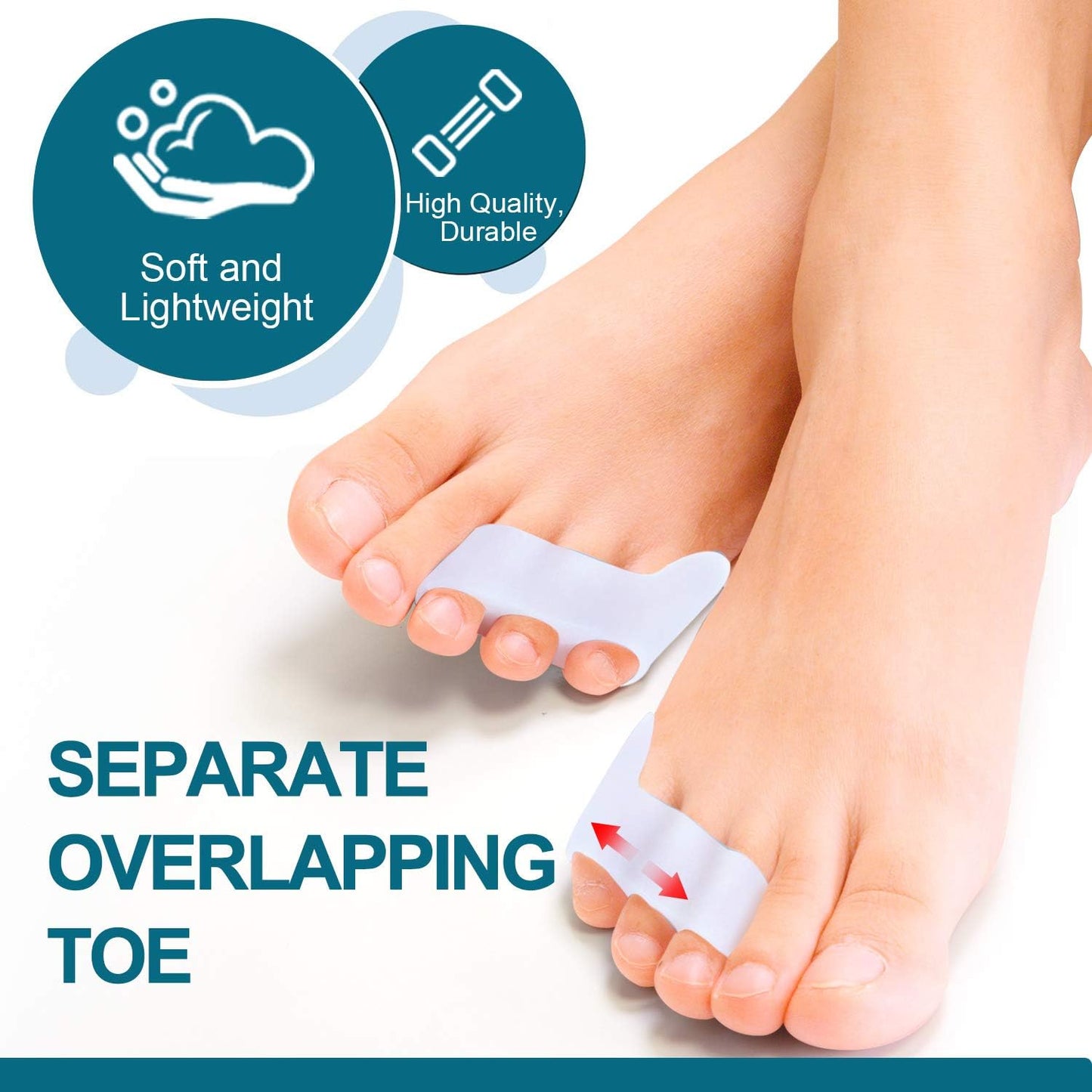 Povihome 10 Pack Pinky Toe Separator and Protectors for Overlapping Toe, Curled Pinky Toes - Spacers for Morton's Neuroma Pain Relief