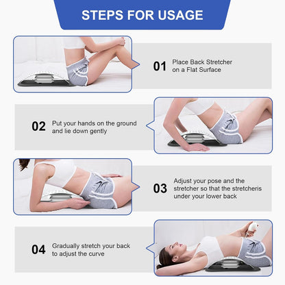 ZhanHao Back Stretcher for Lower Back Pain Relief,Adjustable Lumbar Traction Device, Ergonomic Spine Board with Acupressure Points,Back Massager for Spinal Decompression and Scoliosis