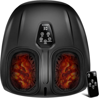 Foot Massager with Heat and Compression 2026 Upgraded Shiatsu Style | Comfortable Combination of Heat, Kneading, Vibration & Compression,for Plantar Fasciitis & Neuropathy