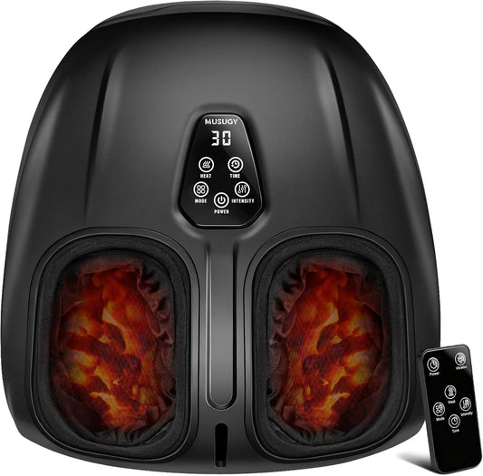 Foot Massager with Heat and Compression 2026 Upgraded Shiatsu Style | Comfortable Combination of Heat, Kneading, Vibration & Compression,for Plantar Fasciitis & Neuropathy
