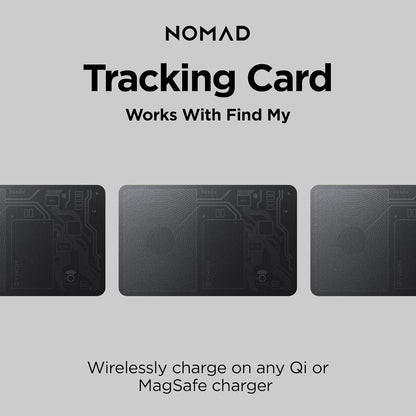 Nomad Tracking Card Carbide, Slim Card Tracker with IPX7 Waterproof and Dust Proof Card Tracker for Wallet & Luggage, 5 Months GPS Tracker Long Battery Life, Rechargeable, Compatible with iOS Only
