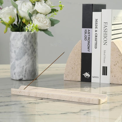 Koville Marble Incense Holder, Incense Holder for Sticks, Incense Sticks Holder Ash Catcher for Meditation Yoga SPA, Natural Stone Incense Burner, Home Table Decor (Grey)